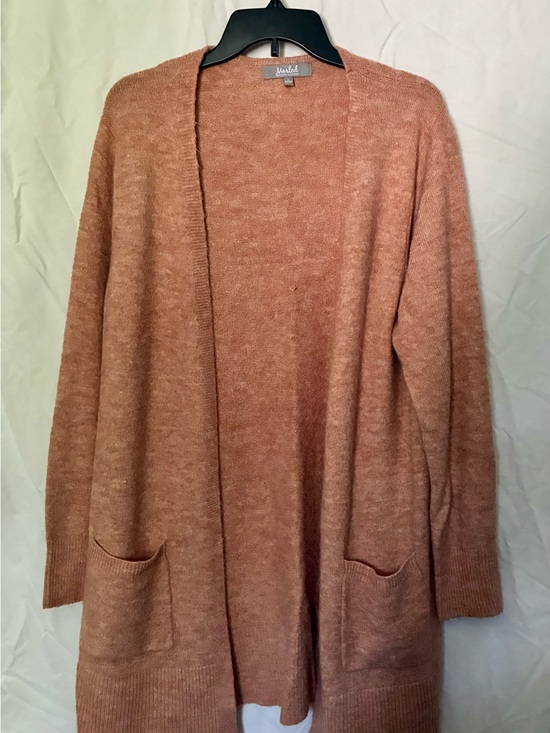 Sweaters - Open-Front Cozy Cardigan Sweater - Dusty Rose